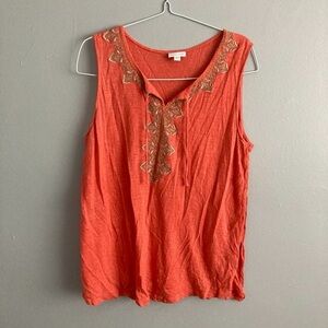 J. Jill Love Linen Shirt Peach
Orange Sleeveless Tunic Size L